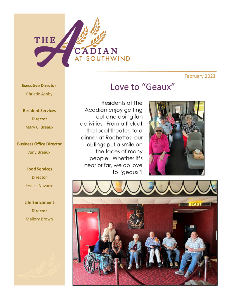 thumbnail of The Acadian February 2022 Newsletter